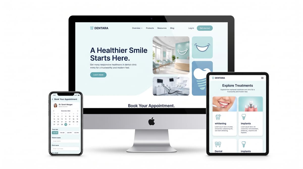 Dental clinic responsive mockup display design