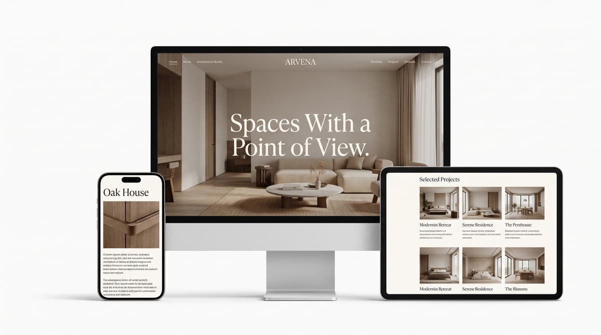 Responsive interior design mockup showcasing modern layout