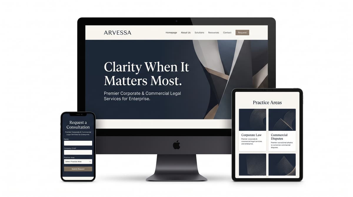 Law firm website UI mockup design concept