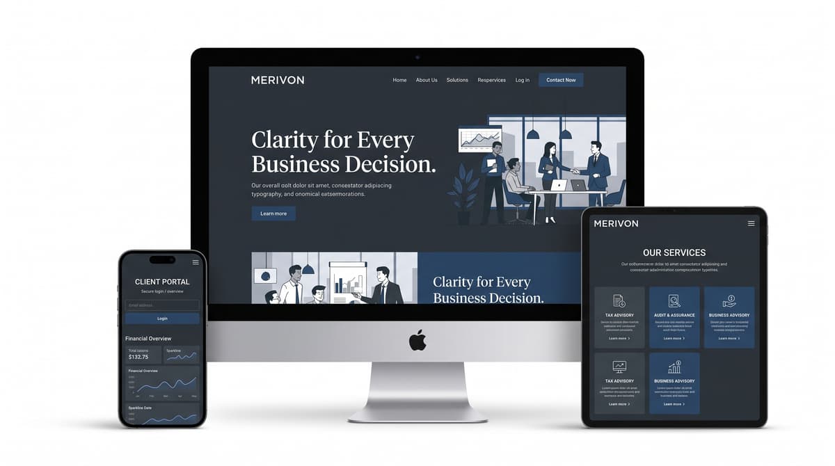Accounting and advisory UI mockup design concept